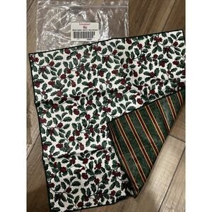 Longaberger Holly Imperial Stripe Brick Cover Buffet fabric square Christmas